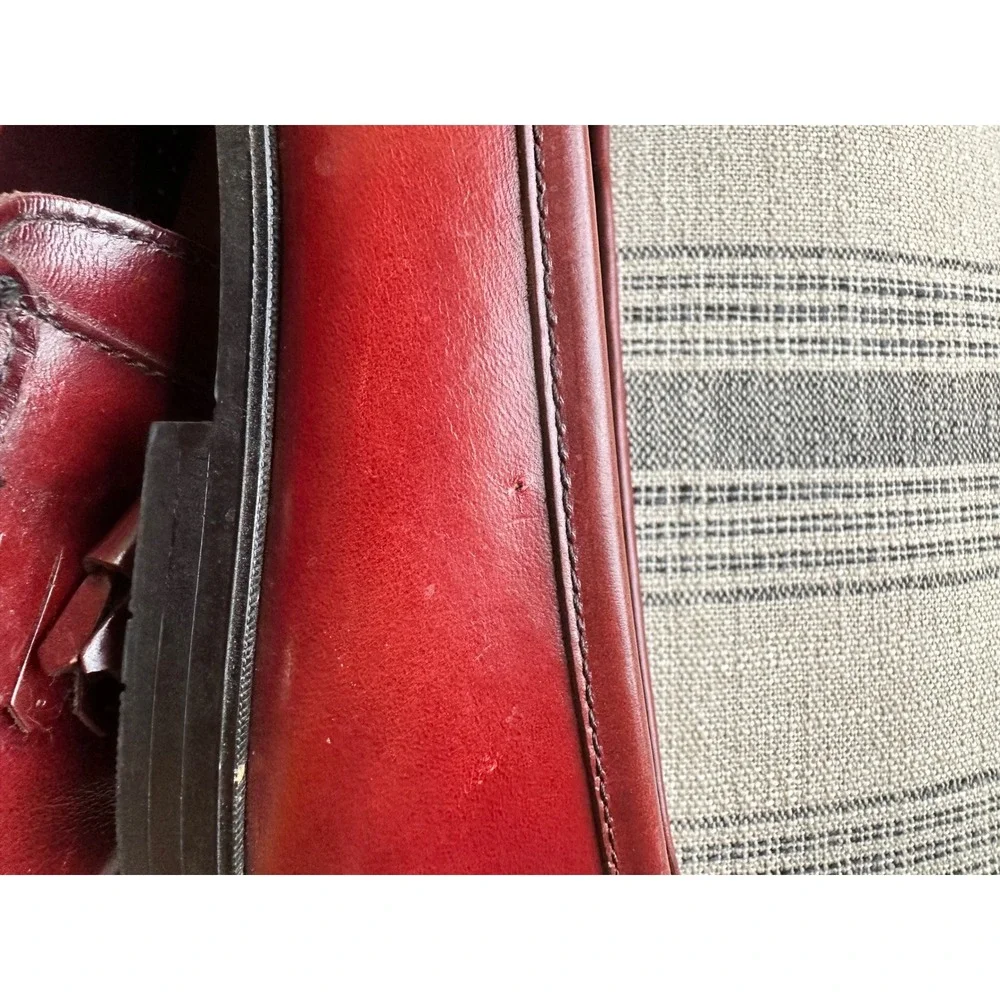 GH Bass Tassel Loafers Burgundy Leather Kiltie Made in USA Womens 9.5 M